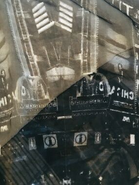 New York City Scarf 70"x18" Street Scene in Times Square Black and Gray